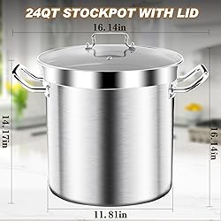 Large Stock Pot - 24QT Stainless Steel Stockpot