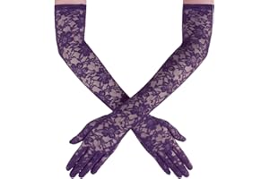 Uintoon Lace Gloves Women Elbow Length Tea Party Opera Princess Lace Gloves for Women Girls