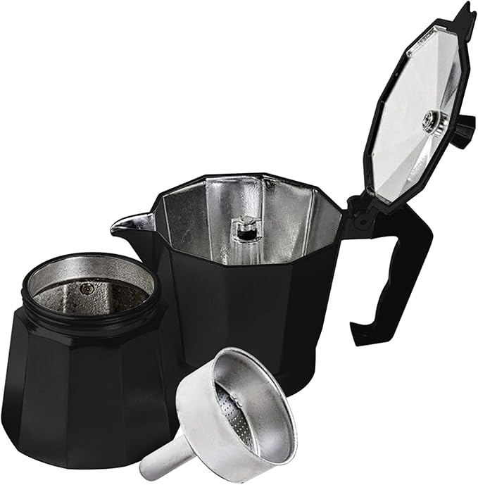 Italian Espresso Stove Top Coffee Maker Pot 6 Cup Black Amazon.co.uk Kitchen & Home