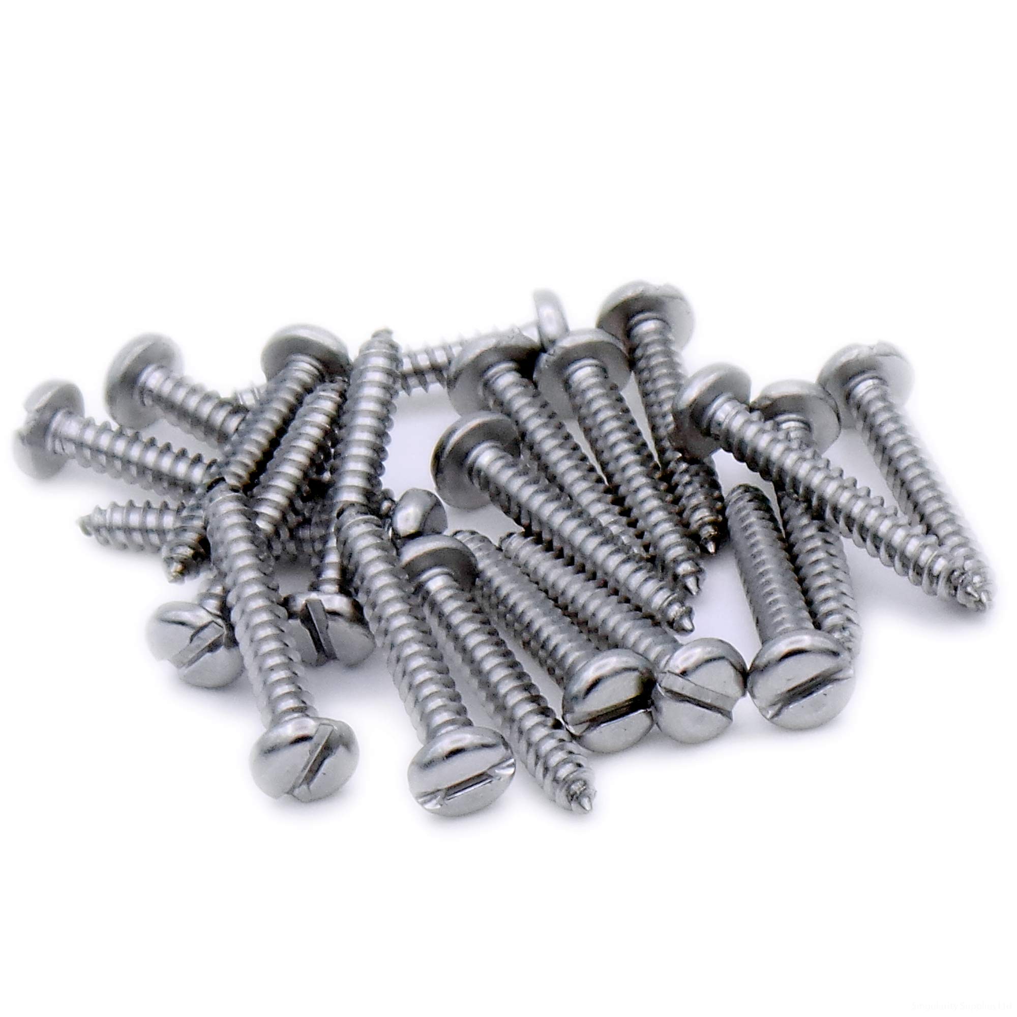 No.4 x 0.875 (2.9mm x 22mm) Slot Pan Self-Tapping Screw - Stainless Steel (A2) (Pack of 20)