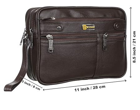 Blowzy Multipurpose Messenger Bag Cash Pouch Travel Pouch for Unisex (Brown)