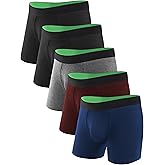 TIICHOO Washable Incontinence Underwear for Men Regular Absorbency Incontinence Boxer Briefs with Fly 5 Pack