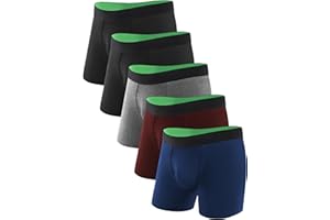 TIICHOO Washable Incontinence Underwear for Men Regular Absorbency Incontinence Boxer Briefs with Fly 5 Pack