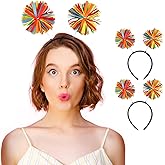 HODRME 2 Pieces Pom Pom Head Bopper-Yarn Spings Pom Headwear Party Headband for Adults and Kids