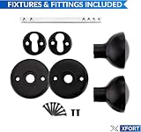 XFORT Black Rim Mortice Knob Set with Plastic Rim Lock Knobs Complete Kit view 2