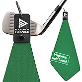 Playing It Forward Magnetic Golf Towels for Golf Bags with Clip & Ultra Strong Magnet - Waffle Weave Microfiber Towel for Secure Hold on Bags & Carts - Ideal Club Cleaner & Accessories - Green