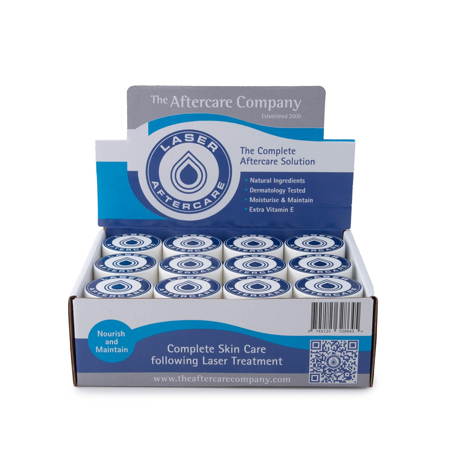 Laser Aftercare Box 24 x 10g from The Aftercare Company - Dermatology Approved -Moisturise, Soothe, Maintain - Cruelty Free - Unique Formula.