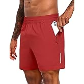 MIER Mens Running Shorts with 5 Inch Inseam, Quick Dry Athletic Shorts for Gym Workout Exercise Training, 3 Zipper Pockets