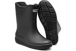 GBWPRBMW Rain Boots for Women men, Rubber Boots Waterproof with PVC Unique Design, Comfort Lightweight Work Mud Boots, Resistant Durable Slip Garden Boots for Fishing Farming Gardening