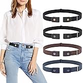 SUOSDEY No Buckle Elastic Stretch Belts for Men and Women, Comfortable Invisible Belts for Jeans Pants