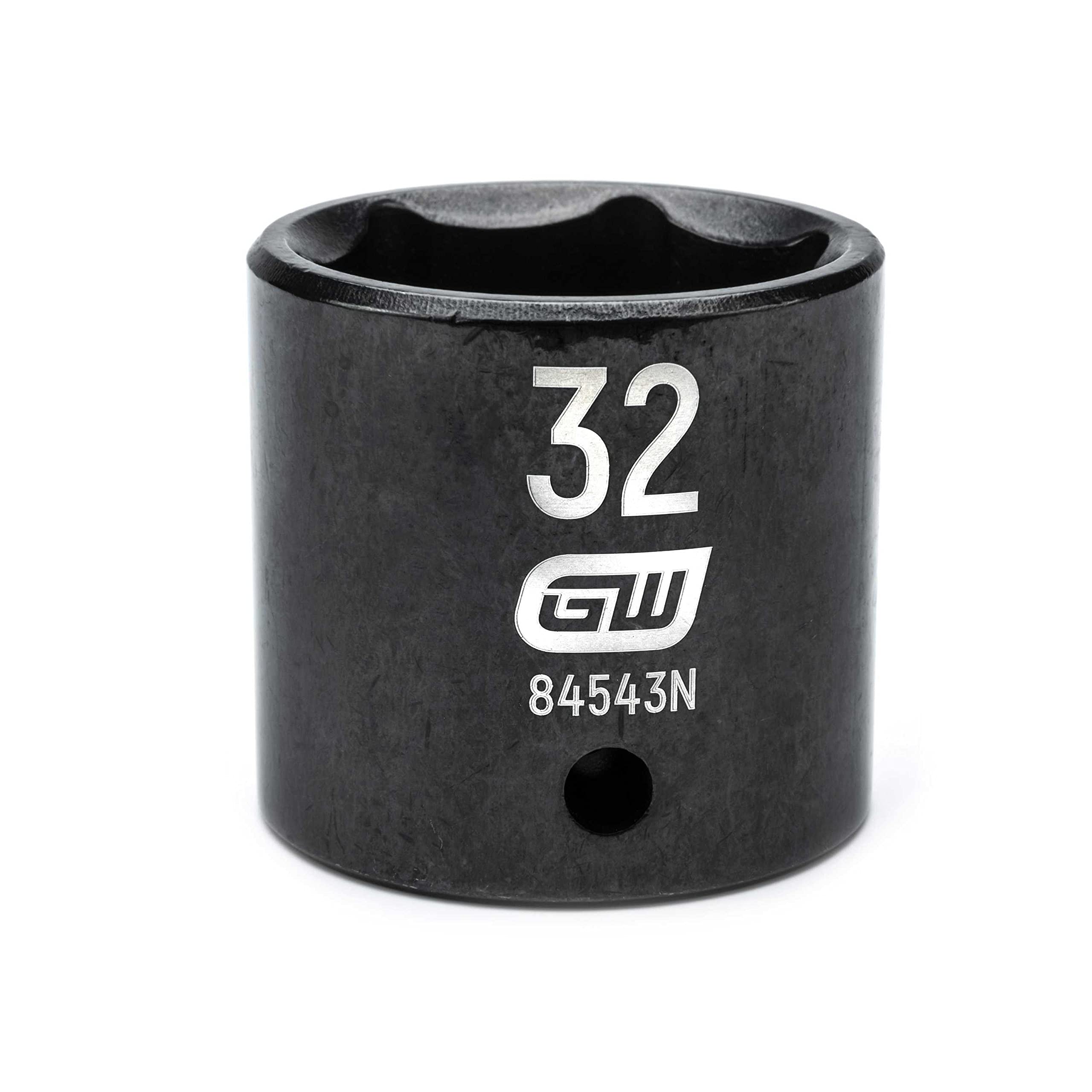 GEARWRENCH 1/2" Drive Standard Impact Metric Socket 32mm, 6 Point - 84543N