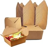 HOT BARGAINS 50 X Kraft Deli Food Boxes 750ml Leak Proof Biodegradable view 4