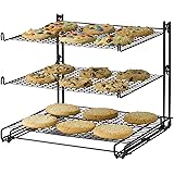 Nifty 3-Tier Cooling Rack – Non-Stick Coating, Wire Mesh Design, Dishwasher Safe, Collapsible Kitchen Countertop Organizer, U