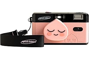 COREX Kakao Friends Reusable 35mm Film Camera [Apeach Edition], Fixed-Focus and Wide Angle, Build in Flash and Compatible with 35mm Color Negative or B/W Film (Film and Battery NOT Included)