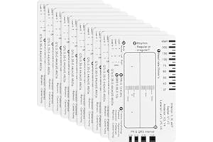 BEIQIYA 10pcs ECG 7 Step Ruler, Transparent EKG Calipers Ruler, Electrocardiogram Card Portable Plastic Measuring Tool for EKG Interpretation