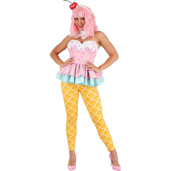 Amazon.com: Fun Costumes Plus Size Sweet Treat Ice Cream Costume for Women  - Ice Cream Cone Costume with Top, Leggings, Choker & Headband - 1XL,  Multicolor : Clothing, Shoes & Jewelry