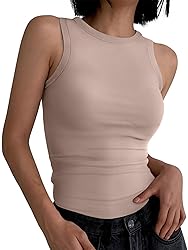 ANRABESS Womens Sleeveless High Neck Tank Tops