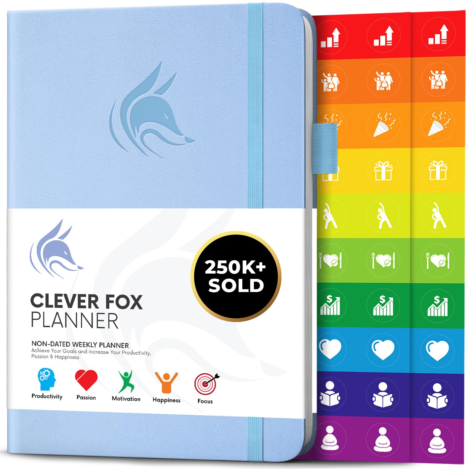 Clever Fox Planner – Undated Weekly & Monthly Organizer Journal for Productivity, Time Management & Goals – A5 (Periwinkle)