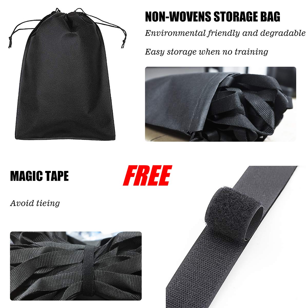 Musonic 50ft 65ft 100ft Black Extra Long Line Training Dog Leash (50 Feet)