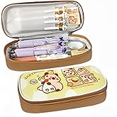 Cute Capybara Pencil Case,Large Capybara Pencil Pouch Stationery Pen Bag,Cute Kawaii Pencil Case Pouch Cartoon Pen Box Holder Organizer for Birthday Party Back to School Student Gift