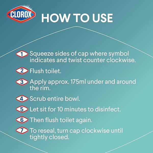 CLOROX TOILET BOWL CLEANER CLINGING BLEACH GEL, OCEAN MIST, 24 FLUID OUNCES (PACKAGE MAY VARY)