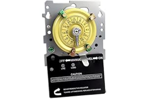 BXMGR T101M Pool Timer Mechanism Only, Pool Pump Timer, 120V 2HP SPST 40A Time Switch, 24 Hour 12 ON/Off for Pool Pump, Heavy-Duty Mechanical Time Switches,Time Switch Mechanism Only, 5 Years Warranty