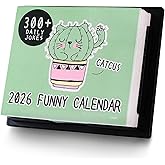 2026 Desk Calendar - 2026 Daily Calendar, Funny Desk calendars with 300+ Daily Jokes, Daily Desk Calendars One Page Per Day, Joke Calendar, 5"×6",Cactus and Cat Design