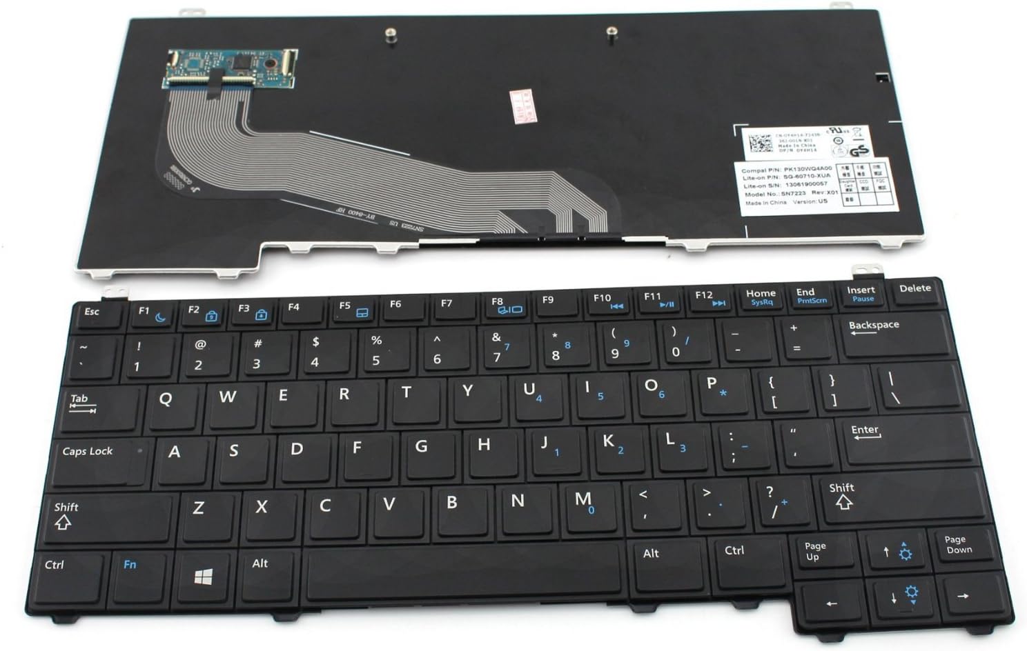 New Laptop Keyboard (NO Pointer NO backlit) for Dell Latitude E5440 PK130WQ1A00 NSK-LDBUC 01 0Y4H14 0XNDHG NSK-LDBUC PK130WQ4A00 SG-60710-XUA, US layout Black color
