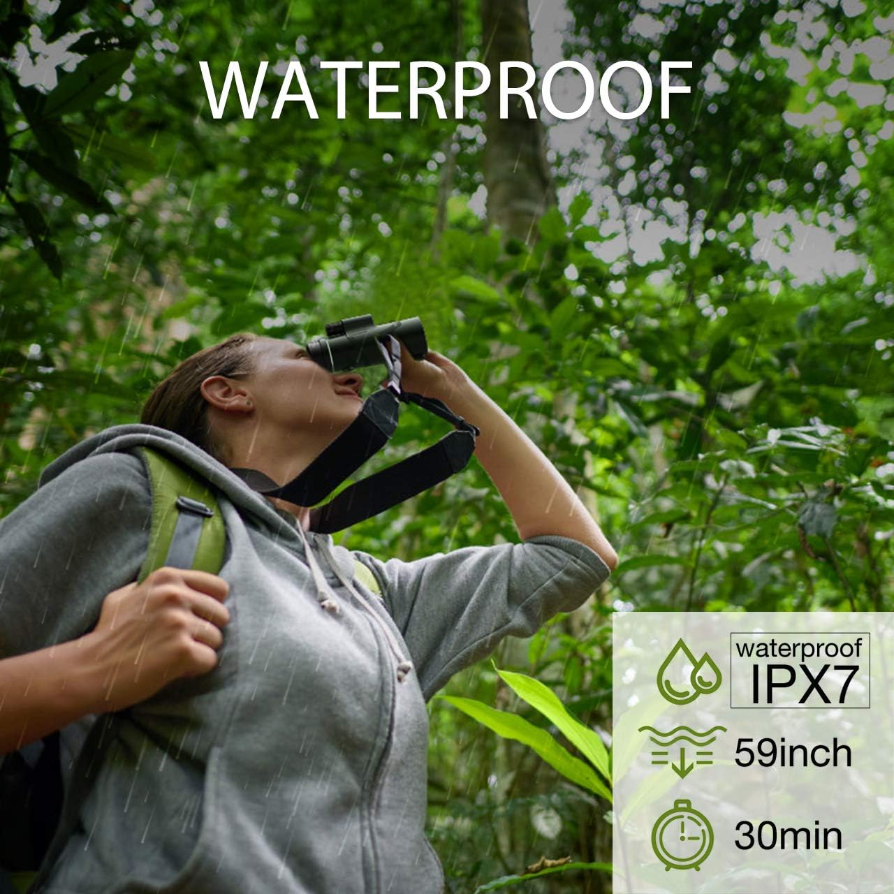Monocular Telescope - 12X42 Monocular for Bird Watching, IPX7 Waterproof HD Monocular for Adults & Kids with Smartphone Holder & Tripod for Bird Watching, Hunting, Camping, Wildlife Scene, Jungle Green : Camera & Photo