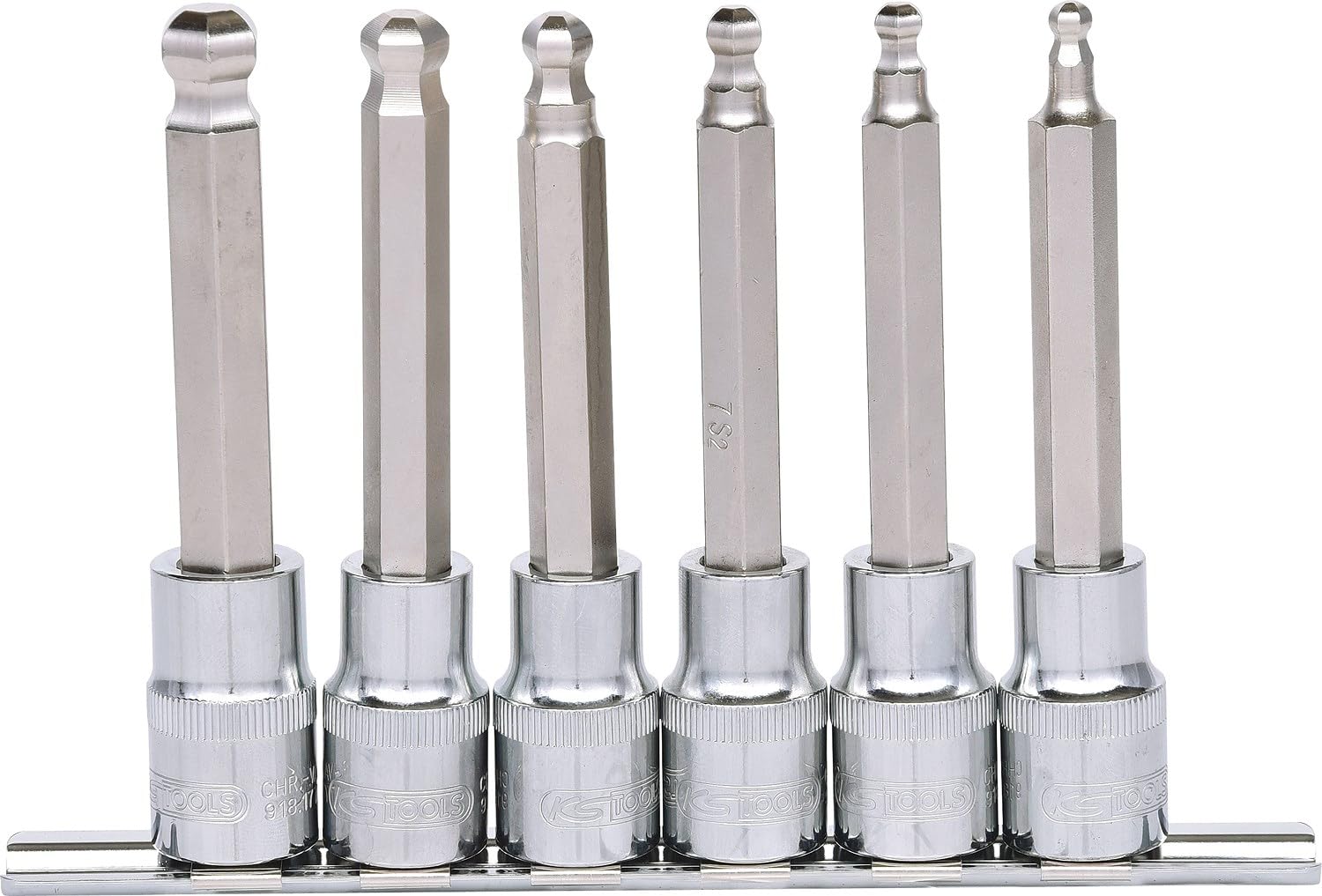 KS Tools 918.1665 1/2-inch Chrome Plus Long Hex Bit Socket (6 Pieces)