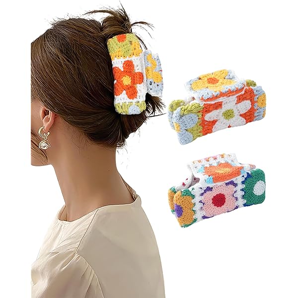 Amazon.com : HAIMEIKANG 2PCS Large Crochet Hair Claw Clips