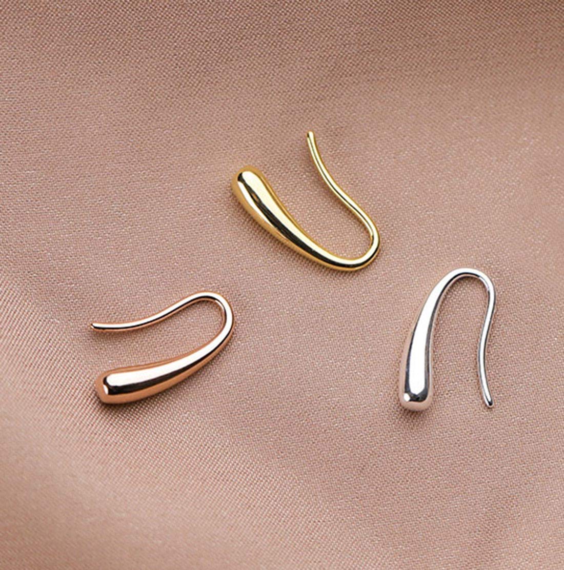 SLUYNZ 925 Sterling Silver Teardrop Earrings Drop for Women Teens Waterdrop Earrings Small Hook Earrings