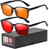 Okany Blue Light Blocking Glasses for Gaming &amp; Sleep &ndash; Dual Lens Amber Day &amp; Red Night Glasses, Block 99% Blue Light