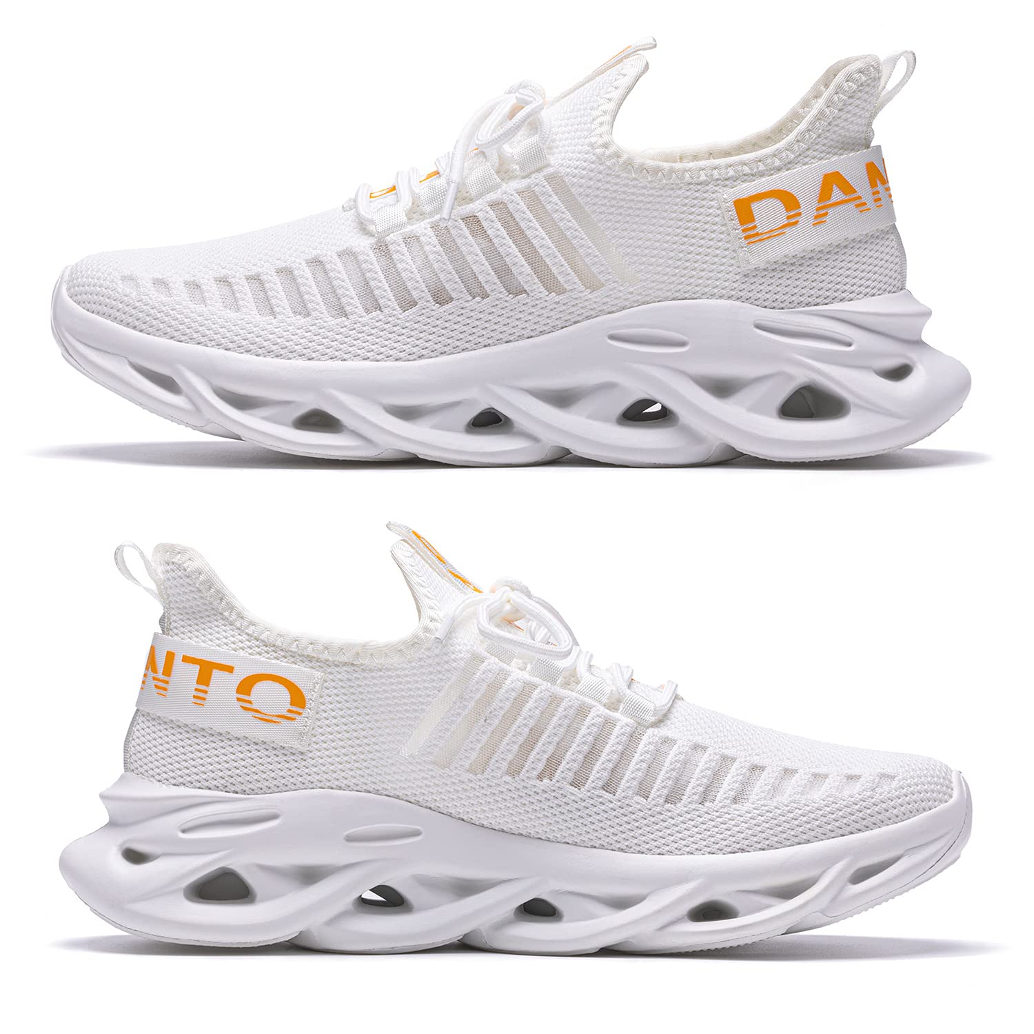 DANNTO Laufschuhe Herren Turnschuhe Damen Sneaker Leichte Atmungsaktiv rutschfeste Sportschuhe Gym Fitness Outdoor Schuhe Fashion Straßenlaufschuhe Weiß 38 4