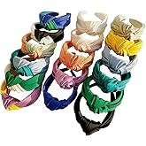 Likeggoad Headbands for Women,2pcs Knotted Wide Headbands Knotted Wide Turban Headband Cross Knot Hair Bands Hair Bands with Solid Color for Mom/Girlfriend/Wife/Daughter/Friends(Random Color)