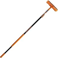 Window Washing Kit With 4-12 Ft Telescopic Pole - Squeegee & Scrubber, Up To 20 Ft Reach