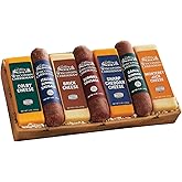 The Wisconsin Cheeseman Meat and Cheese Combo - Featuring Italian, Original and Garlic Summer Sausages, Colby, Brick, Sharp Cheddar, and Monterey Charcuterie Boards, Charcuterie Gift Basket Set
