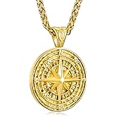 AZFVBQL Compass Pendant Stainless Steel Navigator Compass Necklace for Men's Graduation Jewelry Gifts