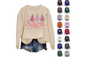 TWRWX Christmas Sweatshirts for Women Crewneck Sweatshirts Ugly Sweater Holiday Xmas Shirts Casual Long Sleeve Sweatshirts