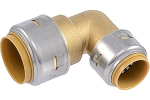 SharkBite Max 1 x 3/4 Inch 90 Degree Reducing Elbow, Push to Connect Brass Plumbing Fitting, PEX Pipe, Copper, CPVC, PE-RT, HDPE, UR278A
