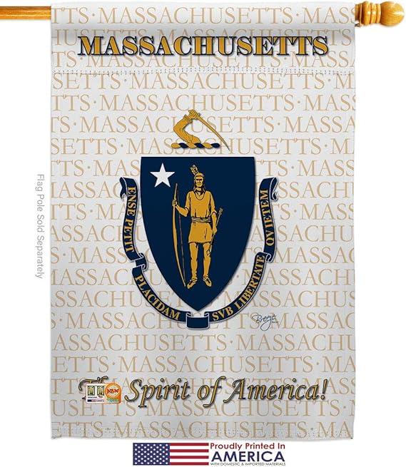 Amazon Com States Massachusetts House Flag Set Regional Usa American Territories Republic Country Particular Area Small Decorative Gift Yard Banner Made In 28 X 40 Garden Outdoor