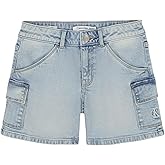 Calvin Klein Girls Relaxed Fit Stretch Denim Jean Cargo Shorts