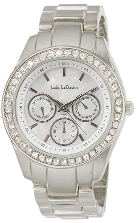 Womens Rhinestone Accented Bracelet Watch in Silver-Tone Jade LeBaum - JB202730G