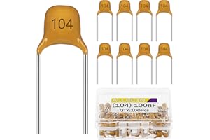 ALLECIN 100nF 0.1uF 104 Ceramic Capacitors 100nF 0.1uF-104 Multilayer Monolithic Capacitor (Pack of 100Pcs)