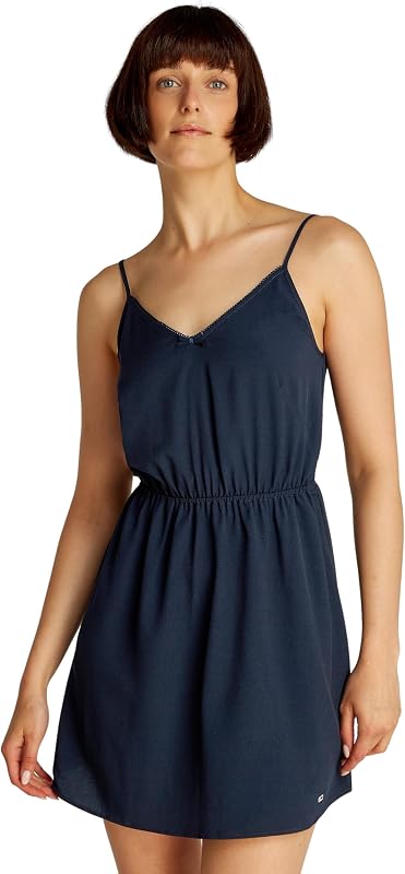 Damen Kleid Essential Strap Mini, Blau (Dark Night Navy), S