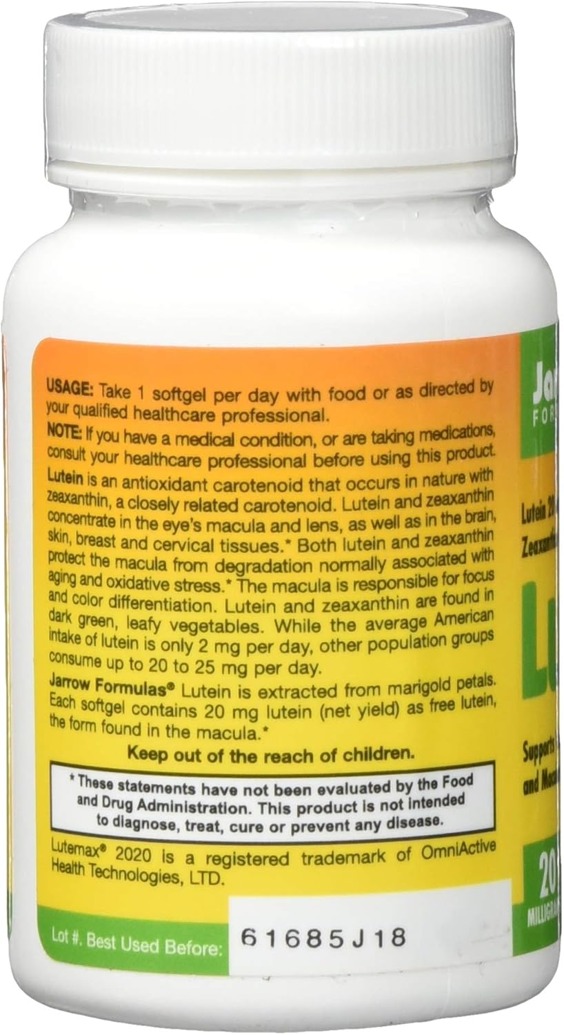 Jarrow Formulas Lutein 20 Mg, 30 Gels (MultiPack), 200 g BigaMart
