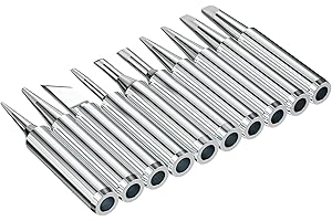 SIZIVIKI 10 Pcs 900M Soldering Iron Tips, Replacement Soldering Tips, Compatible with HAKKO, Atten, Quick, Aoyue, Yihua, Vastar, and Major (Silver)
