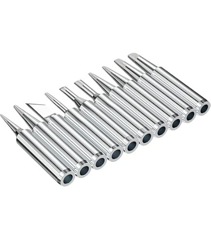 Sunicon 10Pcs 900MTI Soldering Iron Tips Replacement Station Tool For Hakko, Radio Shack, TENMA, ATTEN, QUICK, Aoyue, Yihua Soldering Station And More Tool