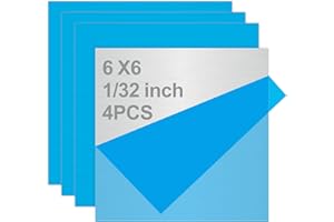 TELLYOUWIN 4PCS Stainless Steel Metal 6"" x 6"" x 1/32"" Inch Metal Plates for Magnetic Mount Board Wall 20GA(0.80MM) 430 Stainless Steel Shim Stock Plates Metal Sheets for Crafting, Kitchen, Office, Sliver