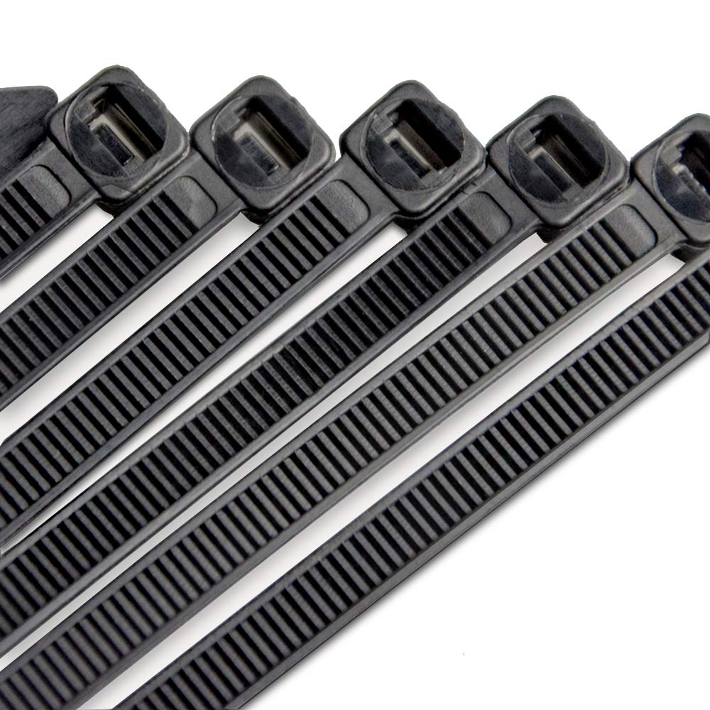 10 Inch Heavy Duty Nylon Cable Ties, 100 Pounds Tensile Strength, 100 Pieces, Zip Ties with 0.24 Inch/6mm Width in Black By Flurhrt, Indoor and Outdoor UV Resistant